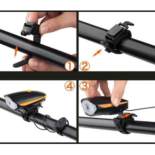 Велоліхтар із сигналом 7588, виносна кнопка, Waterproof, вбудований акумулятор 18650, ЗП microUSB