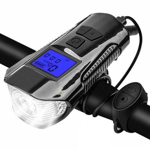 Велоліхтар з комп'ютером та сигналом XA-585-T6+2LED, виносна кнопка, Waterproof, Li-Ion акумулятор, ЗП microUSB