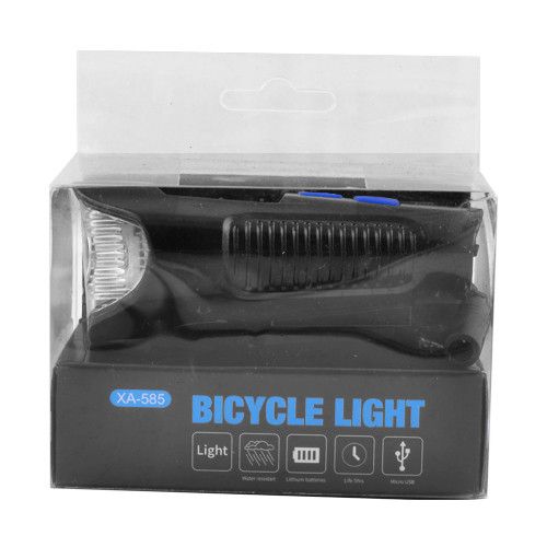 Велоліхтар з комп'ютером та сигналом XA-585-T6+2LED, виносна кнопка, Waterproof, Li-Ion акумулятор, ЗП microUSB