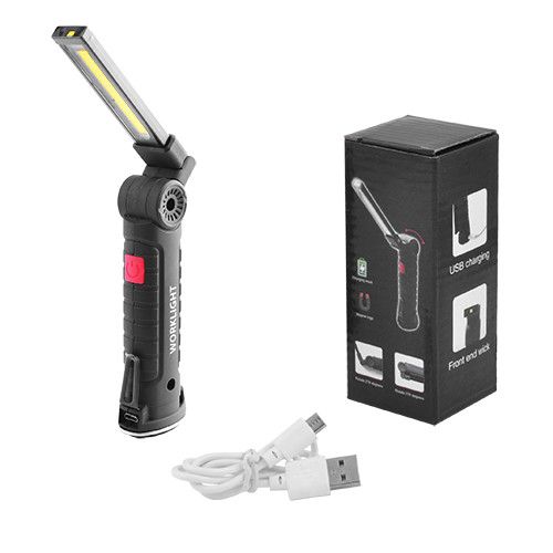 Ліхтар WORKLIGHT W51-SMD+COB (White+Red) Li-Ion акумулятор, поворот180º+180º, магніт, затискач, гак, ЗП microUSB