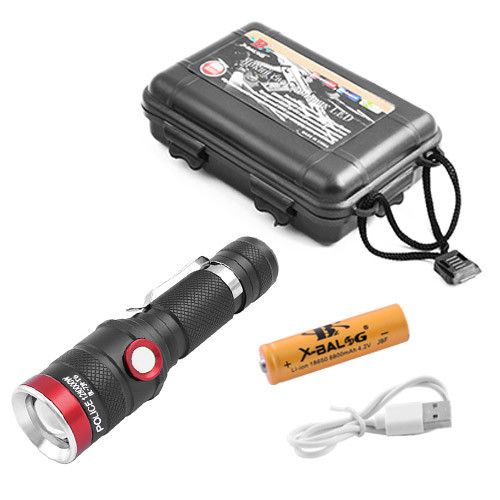 Ліхтар Police 736-T6, 1x18650, zoom, ЗП microUSB, Box