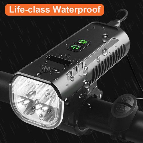 Велоліхтар із сигналом FY-336/2000-4T6, виносна кнопка, Waterproof, індикація заряду, Li-Ion акум., ЗП microUSB, Box