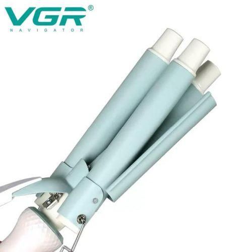 Плойка потрійна VGR V-595 WHITE, 5 режимів роботи, керамічне покриття, LED display, 100 Вт