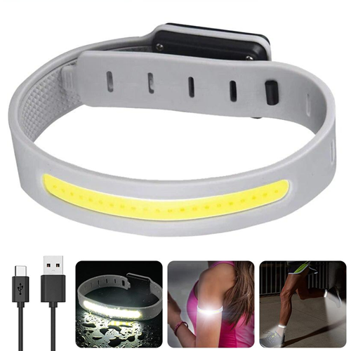 Світлодіодний LED браслет безпеки YD2307-COB(White+Red), Waterproof, Li-Ion акумулятор., ЗП Type-C