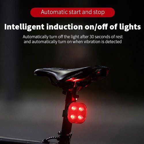 Велоліхтар FY-328S-4LED(Red) з автоматичною системою START/STOP, waterproof, Li-Ion акумулятор, ЗП Type-C