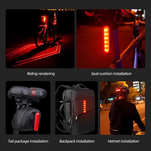 Велоліхтар LEADBIKE LD80-6LED з лазерною розміткою, waterproof, Li-Ion акумулятор, ЗП Type-C