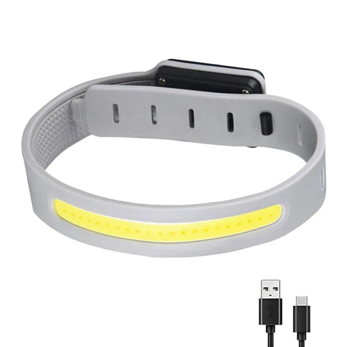 Світлодіодний LED браслет безпеки YD2307-COB(White+Red), Waterproof, Li-Ion акумулятор., ЗП Type-C