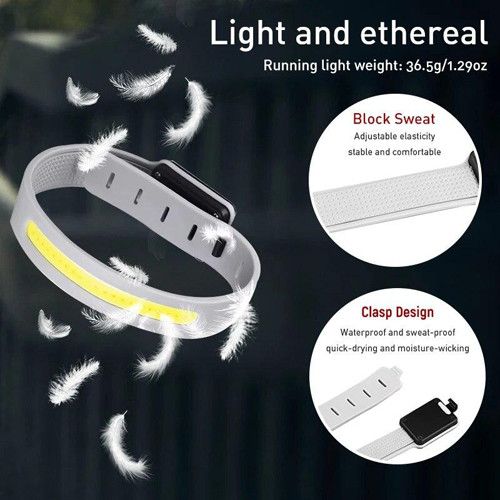 Світлодіодний LED браслет безпеки YD2307-COB(White+Red), Waterproof, Li-Ion акумулятор., ЗП Type-C