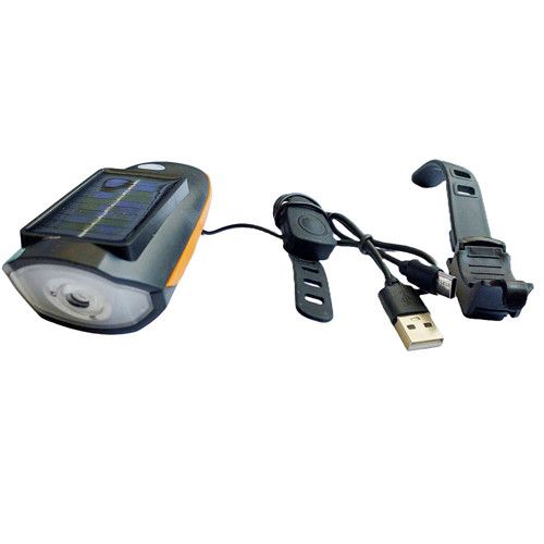 Велоліхтар із сигналом 7599/S7588, сонячна батарея, Waterproof, Li-Ion акумулятор, ЗП Type-C