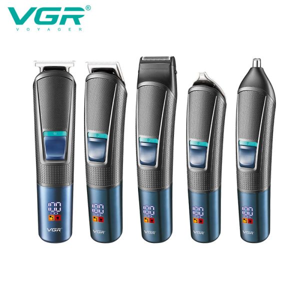 Набір для стриження VGR 10 в 1 V-108, 10 насадок, LED display
