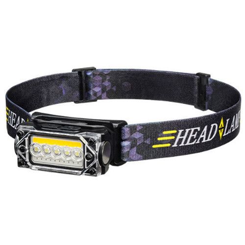 Ліхтар налобний YY-19С-5SMD+COB(white+yellow+red), Motion Sensor, Li-Ion акумулятор, ЗП Type-C, магніт, Box