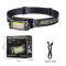 Ліхтар налобний YY-19С-5SMD+COB(white+yellow+red), Motion Sensor, Li-Ion акумулятор, ЗП Type-C, магніт, Box