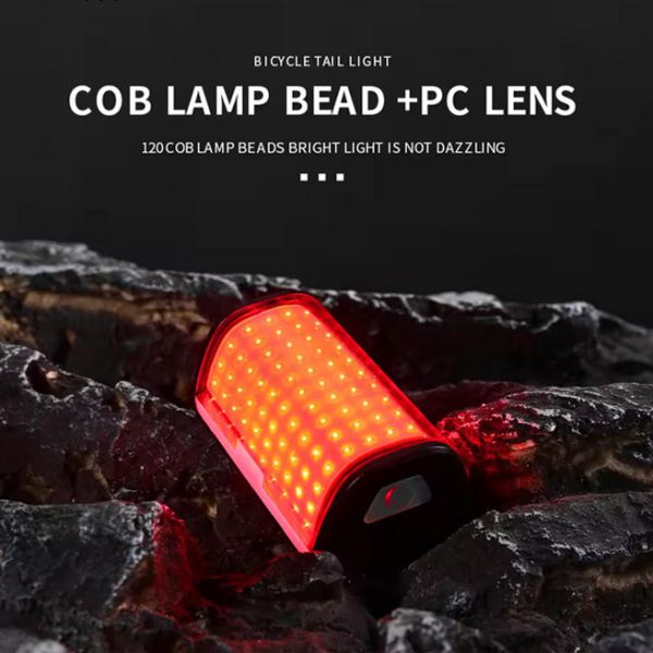 Велоліхтар WQB-514-COB(White+Red) вигнутий, Li-Ion акумулятор, ЗП Type-C