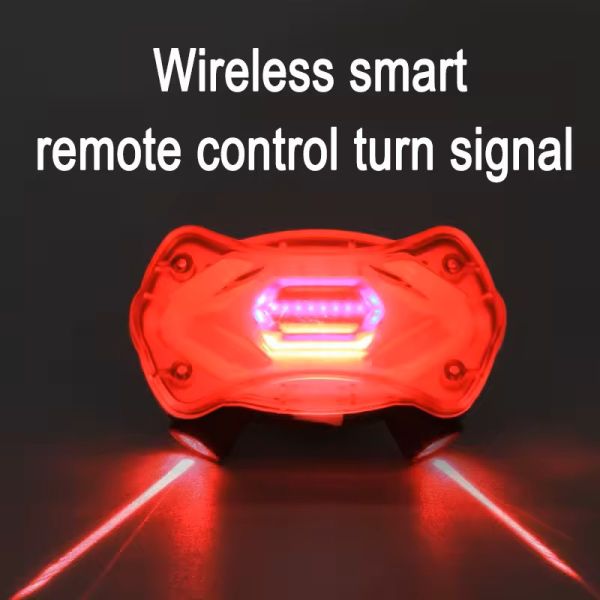 Велоліхтар KXK-03 STOP (червоний + синій), сирена, 2LASER, із зазначенням поворотів, Li-Ion акумулятор