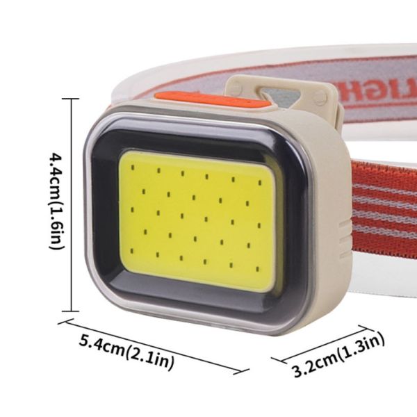 Ліхтар налобний CY-2027-B-COB(white+red), Li-Ion акумулятор, ЗП Type-C