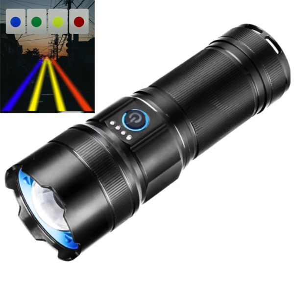 Ліхтар AK180 WHITE LASER LED PM30-TG, 1х38650, Power Bank, ЗП Type-C, zoom, 5 фільтрів