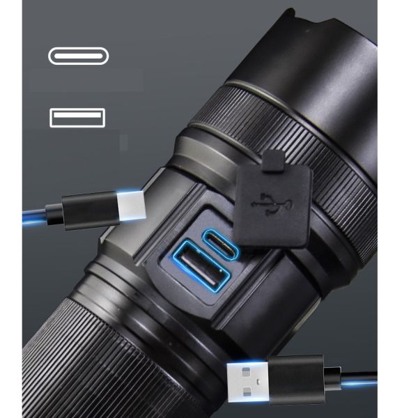 Ліхтар AK180 WHITE LASER LED PM30-TG, 1х38650, Power Bank, ЗП Type-C, zoom, 5 фільтрів