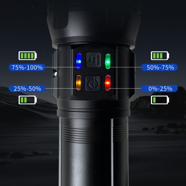 Ліхтар NIGHT VISION FLUORESCENCE AK177-1 WHITE LASER LED PM60-TG, 4х18650, Power Bank, індикація заряду, ЗП Type-C, zoom, 5
