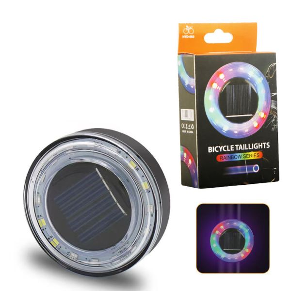 Велоліхтар HYD-085-SMD(RGB), сонячна батарея, Waterproof, Li-Ion акумулятор, ЗП Type-C