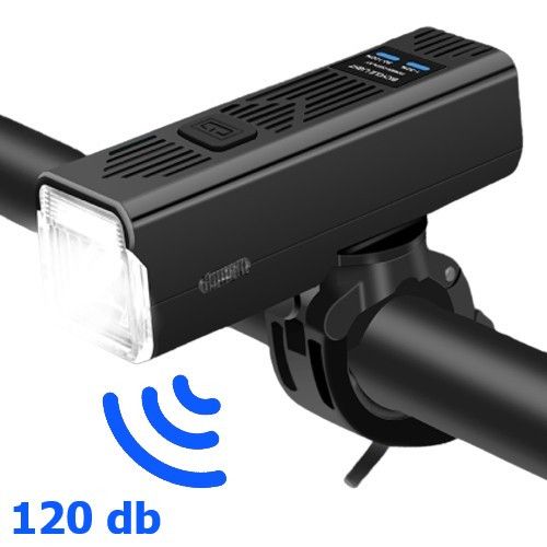 Велоліхтар із сигналом MT-007-T6, 450LM, Li-Ion акум. (2200mAh), кнопка винесення, Waterproof, ЗП Type-C