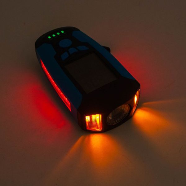 Велоліхтар з комп'ютером, сигналом і сигналізацією AS0808-XPG+2LED(Yellow)+2COB(Red), виносна кнопка, Waterproof, аккум., ЗП