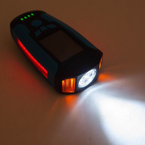 Велоліхтар з комп'ютером, сигналом і сигналізацією AS0808-XPG+2LED(Yellow)+2COB(Red), виносна кнопка, Waterproof, аккум., ЗП