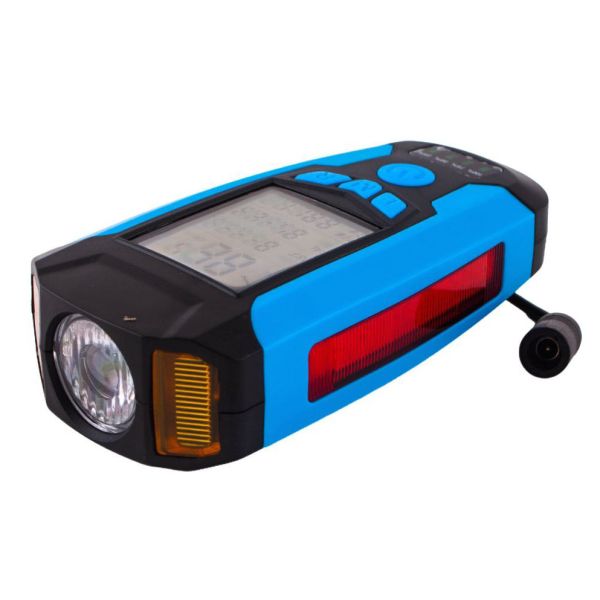 Велоліхтар з комп'ютером, сигналом і сигналізацією AS0808-XPG+2LED(Yellow)+2COB(Red), виносна кнопка, Waterproof, аккум., ЗП