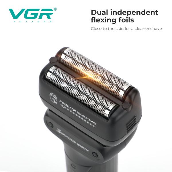 Електробритва VGR V-368 шейвер, подвійне лезо, LED Display, IPX6