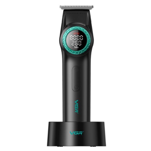 Тример VGR V-977 BLACK, регулювання потужності 6000 - 8000 RPM, 2500 mAh,  4 насадки, LED display