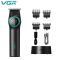 Тример VGR V-977 BLACK, регулювання потужності 6000 - 8000 RPM, 2500 mAh,  4 насадки, LED display