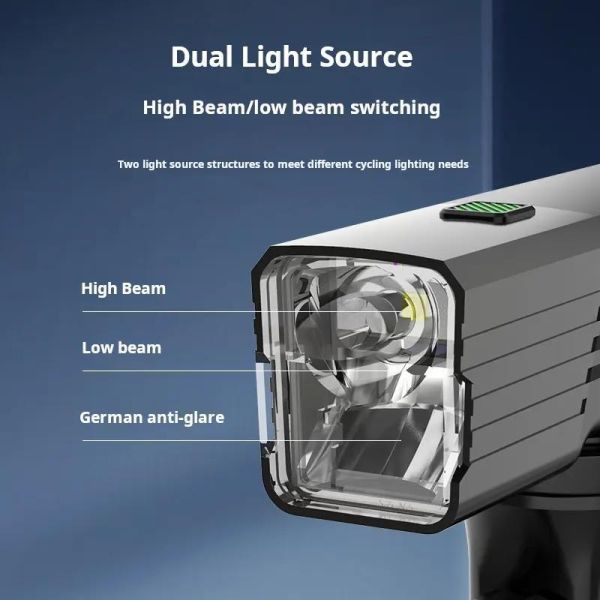 Велоліхтар BL-2024-4-XPG, індикація заряду, Waterproof, Li-Ion акумулятор, ЗП Type-C