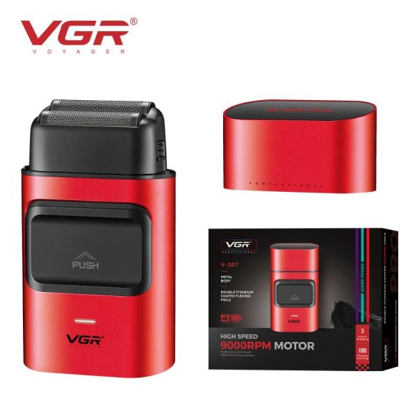 Електробритва VGR V-307 RED шейвер, подвійне лезо,  2000mAh, 9000 RPM
