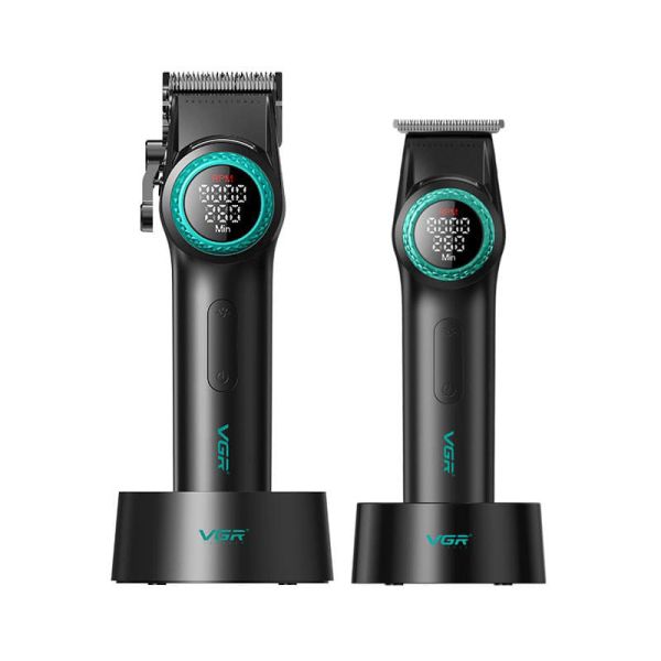 Комплект VGR 2 в 1 V-001&V-977 BLACK, акумуляторна машинка для стрижки (clipper) і тример