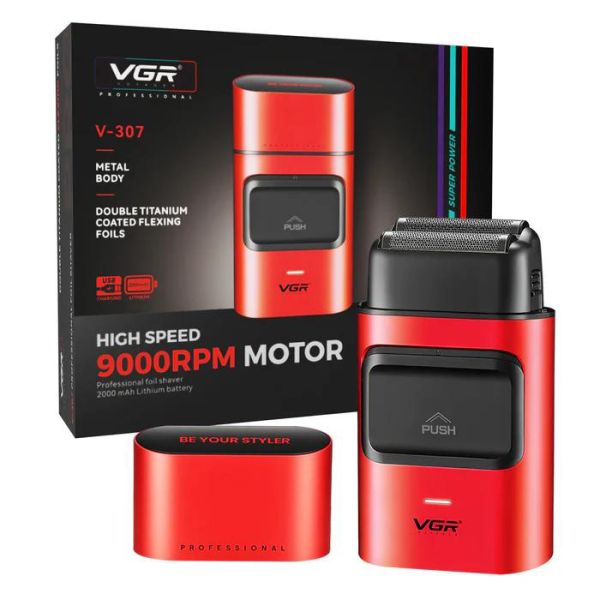 Електробритва VGR V-307 RED шейвер, подвійне лезо,  2000mAh, 9000 RPM