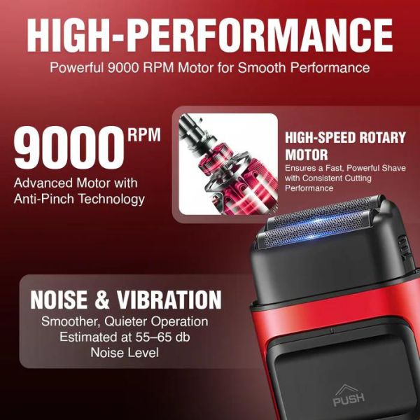 Електробритва VGR V-307 RED шейвер, подвійне лезо,  2000mAh, 9000 RPM