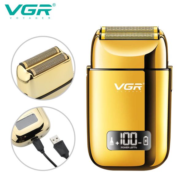 Електробритва VGR V-338 шейвер GOLD, вологостійка, LED display