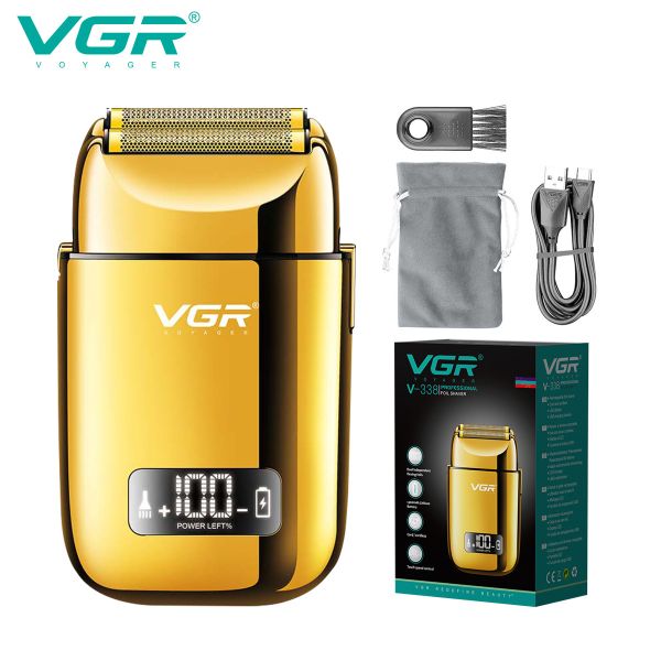 Електробритва VGR V-338 шейвер GOLD, вологостійка, LED display