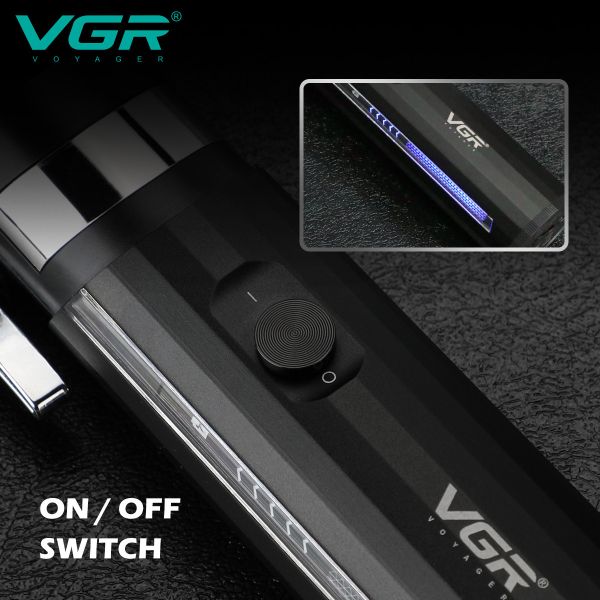 Акумуляторна машинка для стрижки (clipper) VGR V-687, 4 насадки, LED display