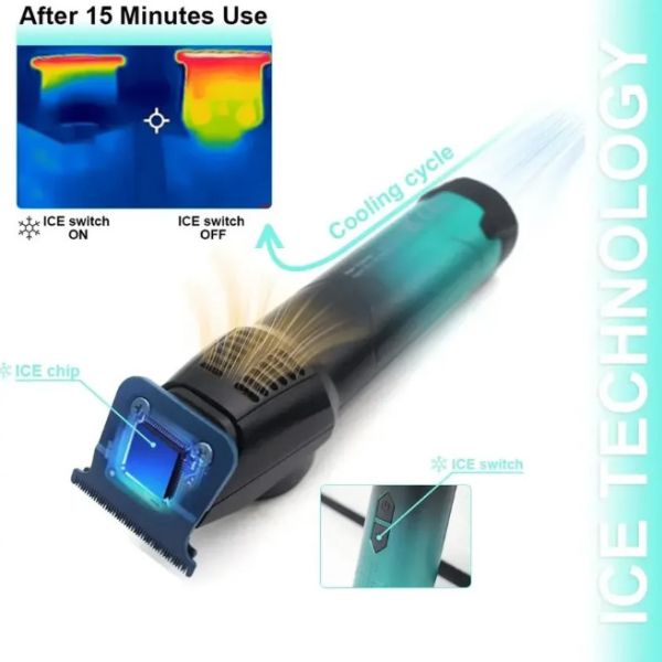 Тример VGR V-946 з технологією охолодження ICE TECHNOLOGY, 4 насадки, 8000 RPM, 3000 mAh, LED display