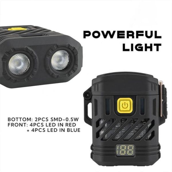 Ліхтар MULTIFUNCTIONAL D53-2LED, Li-Ion акумулятора, індикація заряду, запальничка, ЗП Type-C, Box