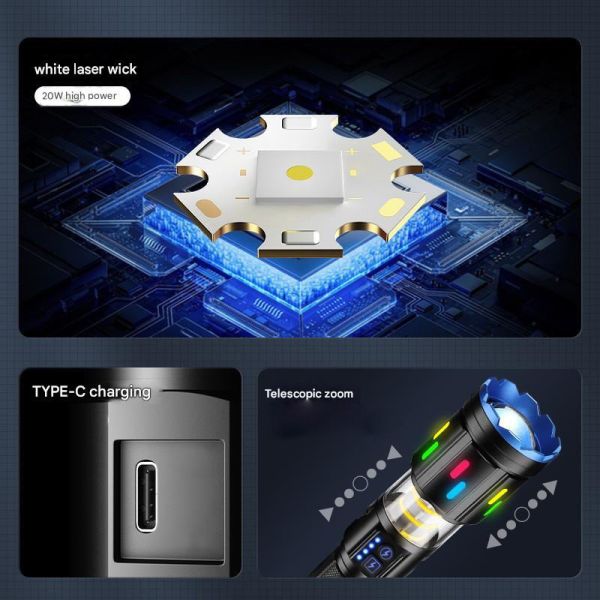 Тактичний ліхтар YEMAO YM-G560Y, 1200LM, акумулятор 26650 (5000 mAh), функція лампи