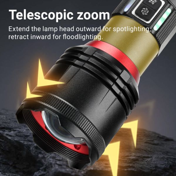 Тактичний ліхтар YEMAO YM-B631-D, 2500LM, акумулятор 26650 (5000 mAh), лінза для підпалу