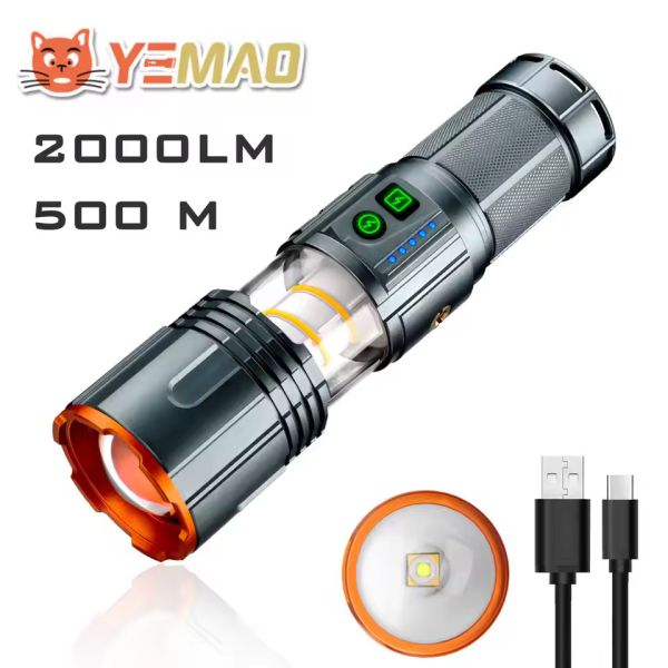 Тактичний ліхтар YEMAO YM-G520, 2500LM, акумулятор 40700 (9000 mAh), функція лампи