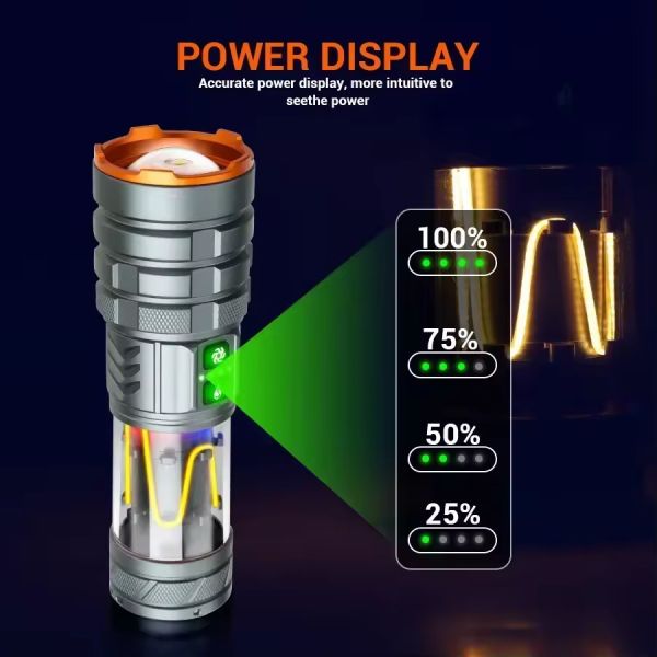 Тактичний ліхтар YEMAO YM-G580, 2500LM, акумулятор 26650 (5000 mAh), функція лампи