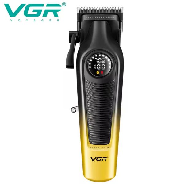 Акумуляторна машинка для стриження (clipper) VGRV-196 GOLD, 8 насадок, 7000 RPM, 2000 mAh, LED display