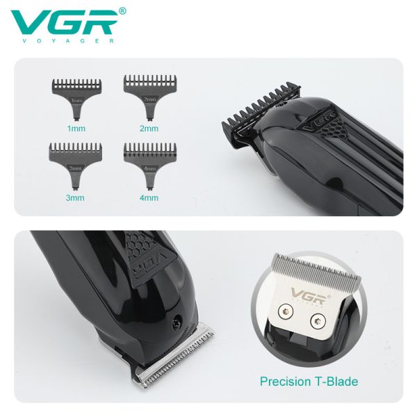 Машинка (триммер) для стрижки волосся VGR V-982, Professional, 4 насадки, LED Display