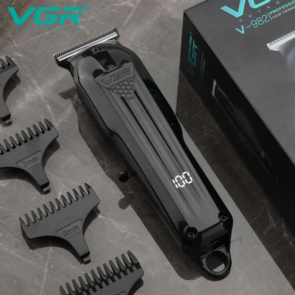 Машинка (триммер) для стрижки волосся VGR V-982, Professional, 4 насадки, LED Display