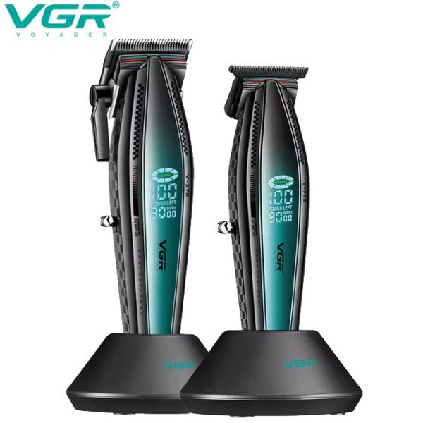 Комплект VGR 2 в 1 V-270&V-992 GREEN, машинка для стрижки та тример