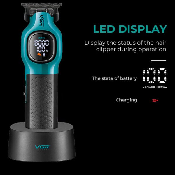 Тример VGR V-886T GREEN, 4 насадки, LED display, 8000RPM