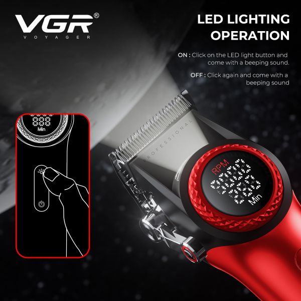 Комплект VGR STEPLERSS PRO 3 IN 1 RED, машинка для стрижки (Clipper), тример, шейвер